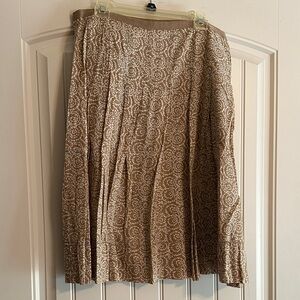 Liz Claiborne Brown and White Patterned A-Line Skirt